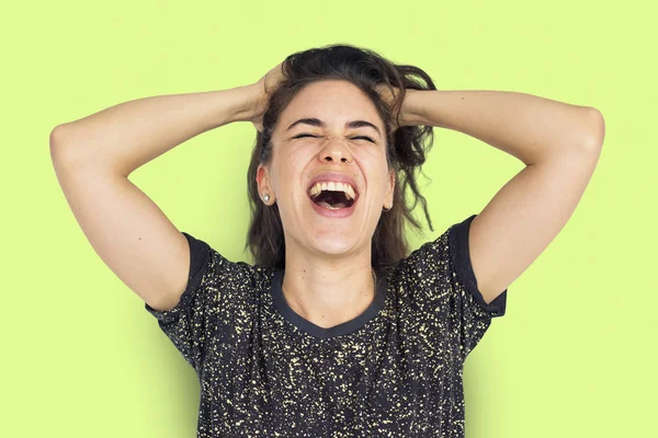 Mujer caucásica gritando —  Fotos de Stock