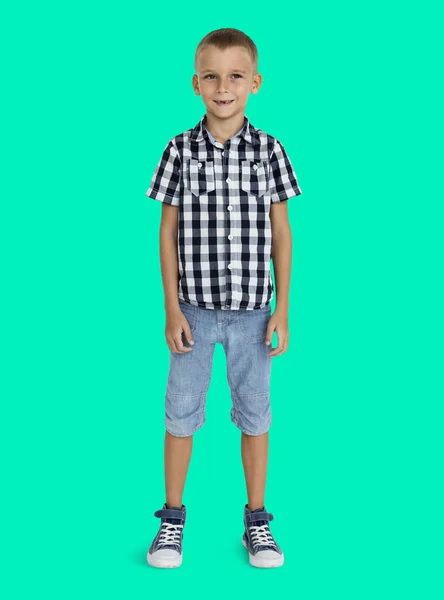 Casual Little Boy in Studio — Stockfoto