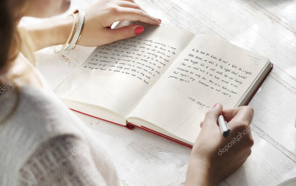 Woman Writing Diary