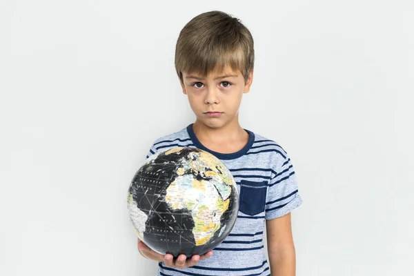 Boy holding globe — Stock Photo, Image