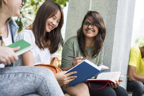 Estudantes da diversidade que estudam juntos — Fotografia de Stock