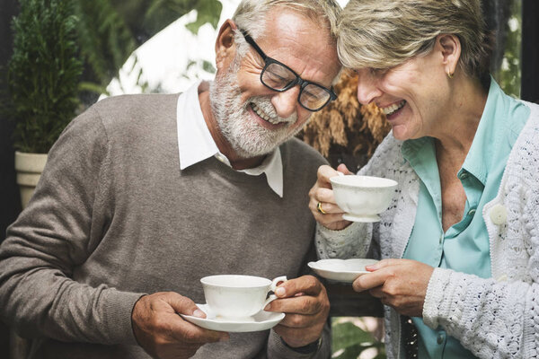 Senior Couple drinking tea Royalty Free Stock Images