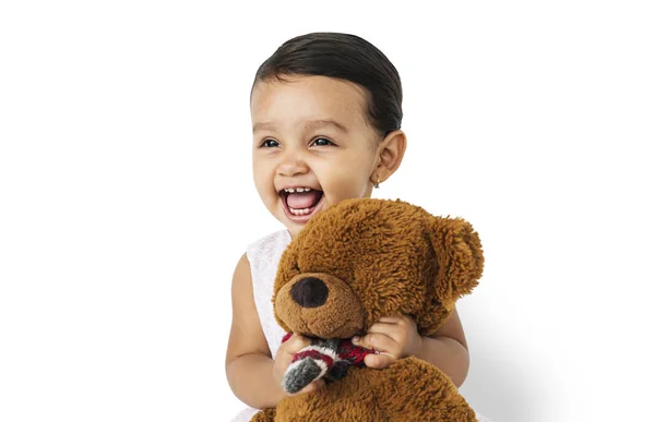 Meisje met teddybeer — Stockfoto