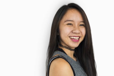 Bayan portre stüdyo çekimi kavramı