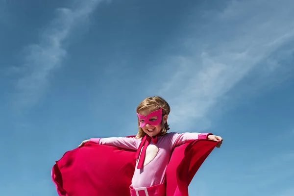 Little Girl in Superhero costume — Stock Photo, Image