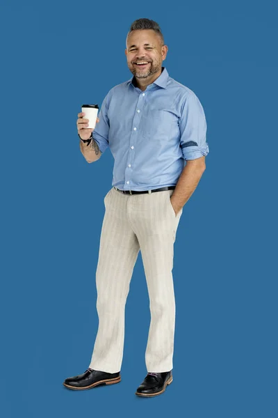 男人拿着一杯咖啡 — 图库照片