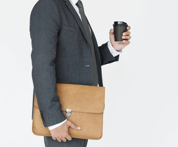 Business man  holding cup of coffee — Stock Photo, Image