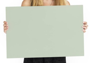 Boş reklam tutan kadın