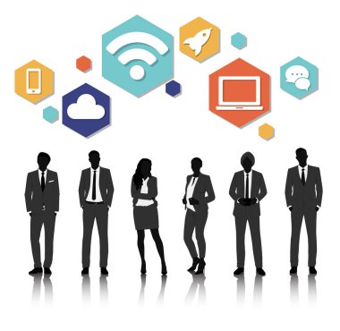 İş adamları ve düz simgeler