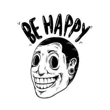 Çizim baş ve Be Happy