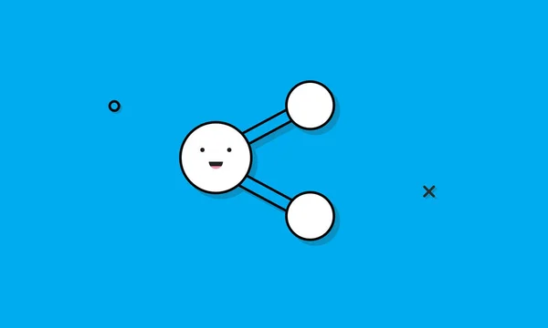 Ícone de desenho animado de compartilhamento de redes sociais —  Vetores de Stock