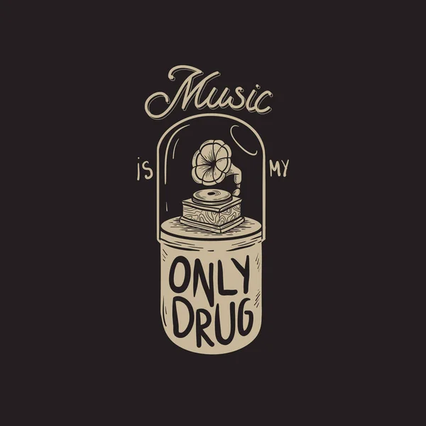 Music is My Only Drug Royalty Free Stock Illustrations