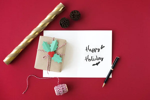 Tarjeta de Navidad y regalo —  Fotos de Stock