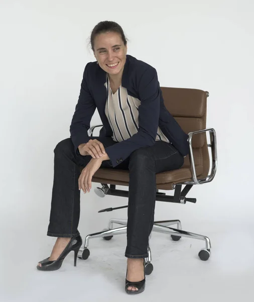 Businesswoman sitting on the chair