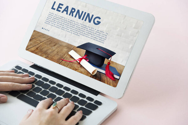 woman working on laptop