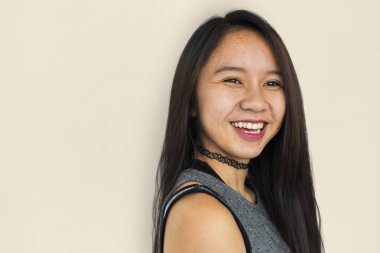 Bayan portre stüdyo çekimi kavramı