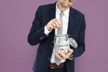 İşadamı bağış para. 