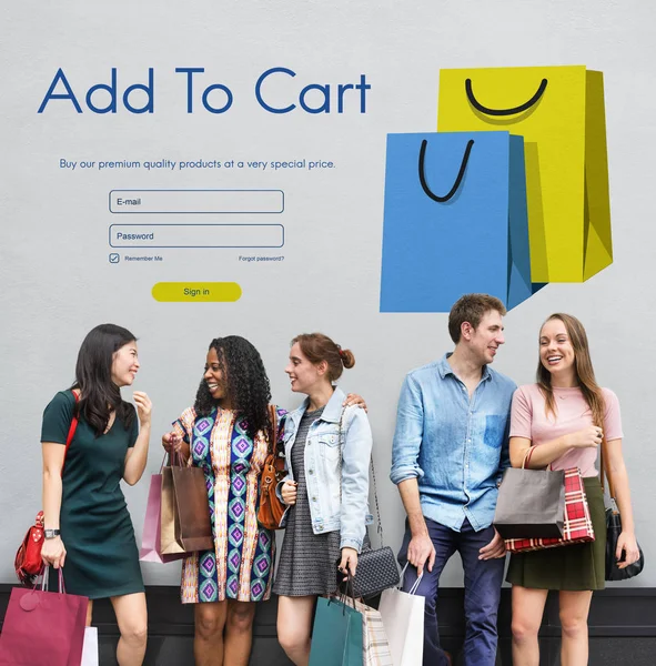 Group of people shopping — Stock Photo, Image