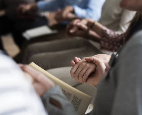 People holding hands at the Meeting — Stock Photo, Image
