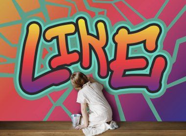 yazı tahtası üzerinde çizim kız