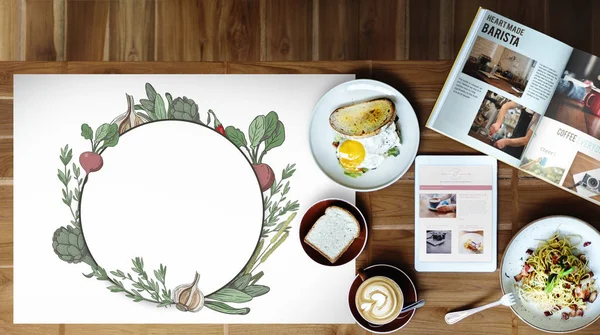 Colazione mattutina sul tavolo — Foto Stock