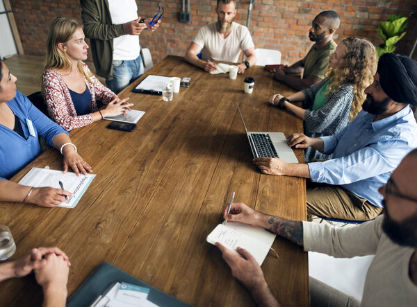 People at the Meeting in Office