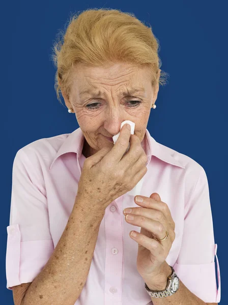 Senior woman Crying — Stock Photo, Image