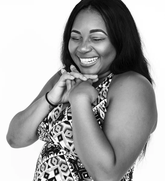 Χαμογελαστή Αφρο-Αμερικανίδα — Φωτογραφία Αρχείου