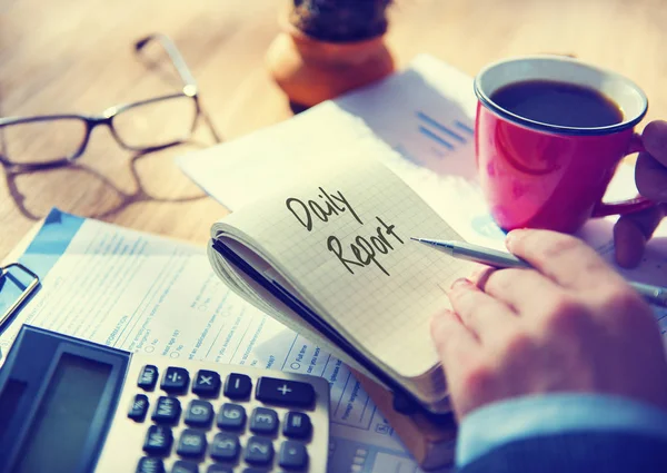 Businessman writing in notebook. — Stock Photo, Image