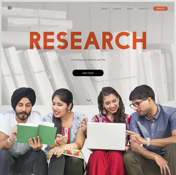 Indiska studenter som studerar — Stockfoto
