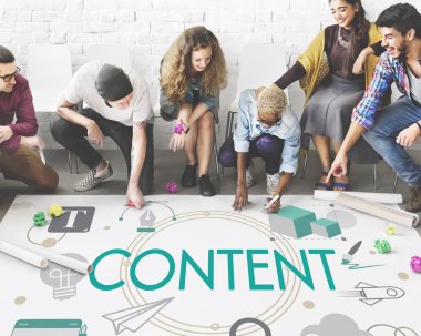 insanlar poster üzerinde yazma.  