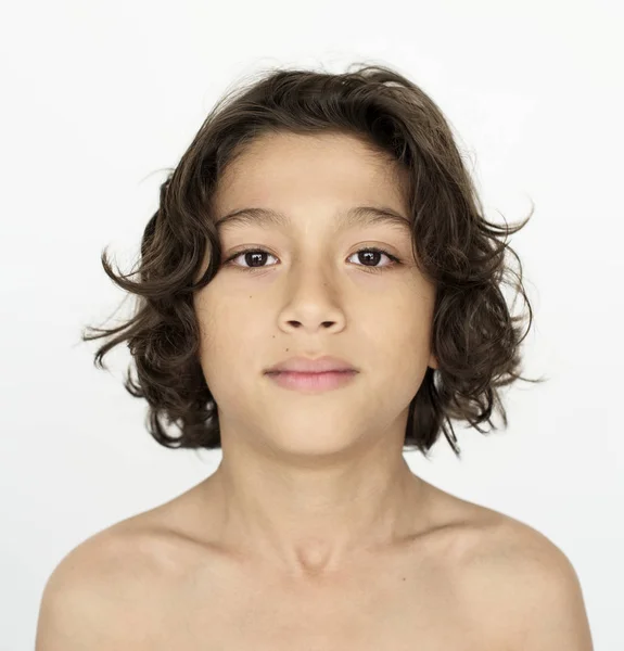 Asiático menino no o estúdio — Fotografia de Stock