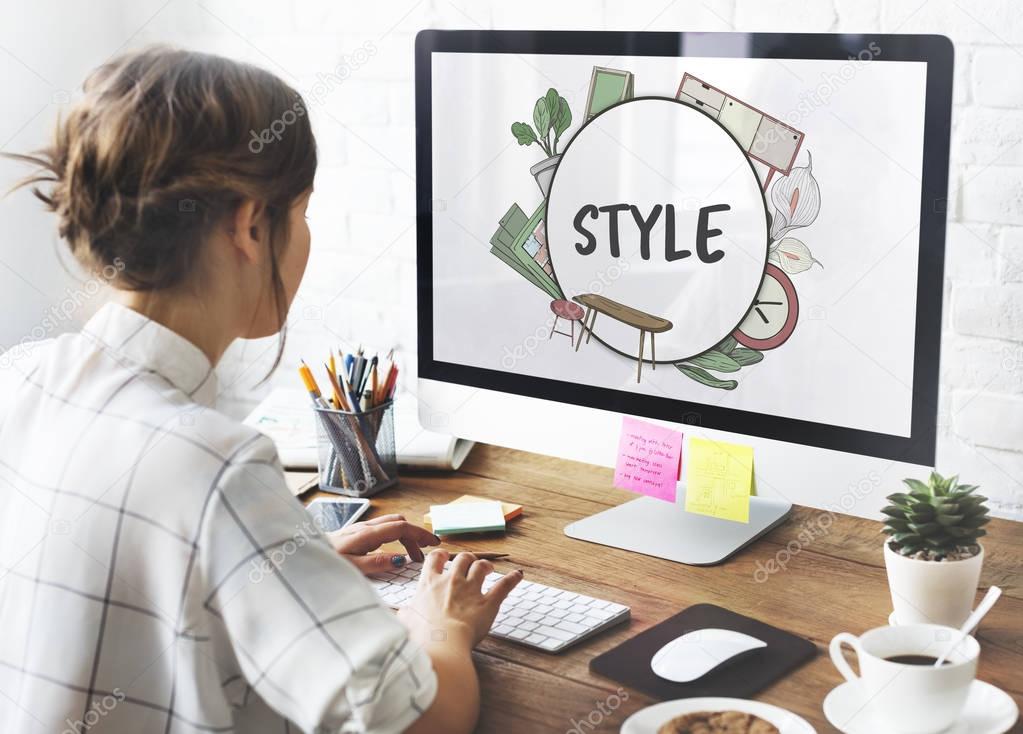 Woman working with computer 