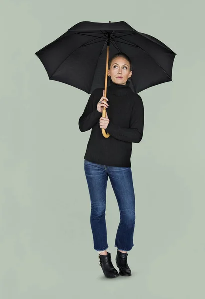 Attractive woman with umbrella — Stock Photo, Image