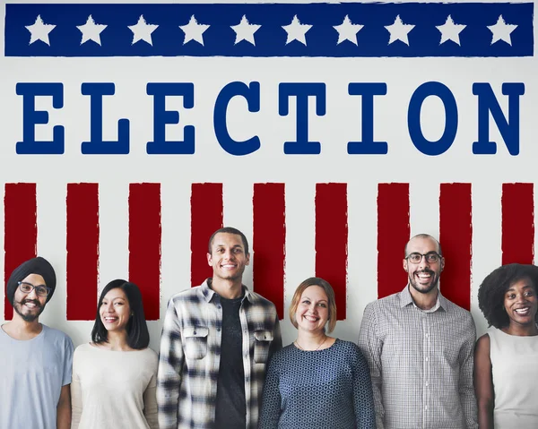 Diversity people stands near wall — Stock Photo, Image