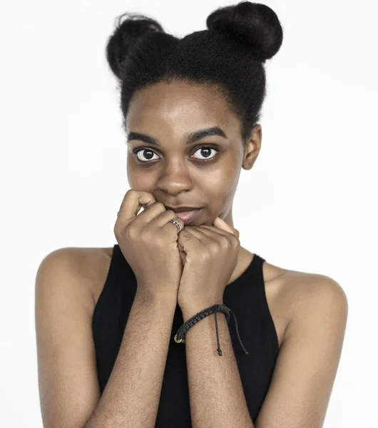Afrikaanse jonge vrouw gezicht — Stockfoto