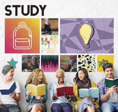 Kitaplar çok ırklı insanlarla. 