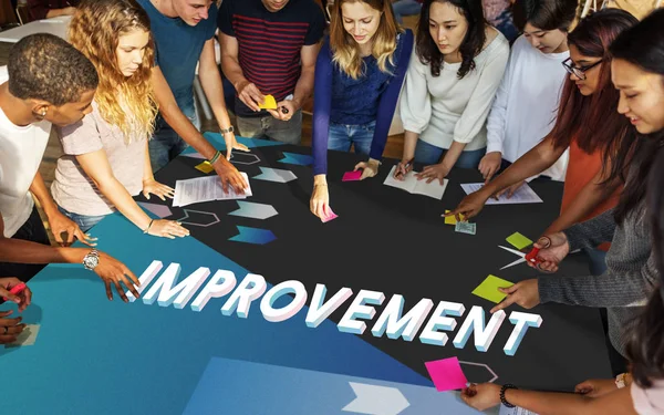 group of students at workplace table