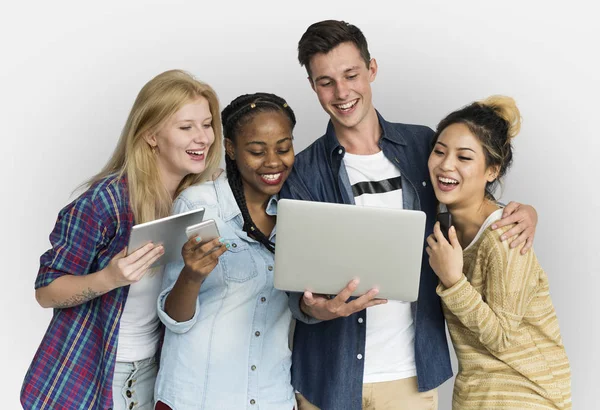 Students using laptop — Stock Photo, Image