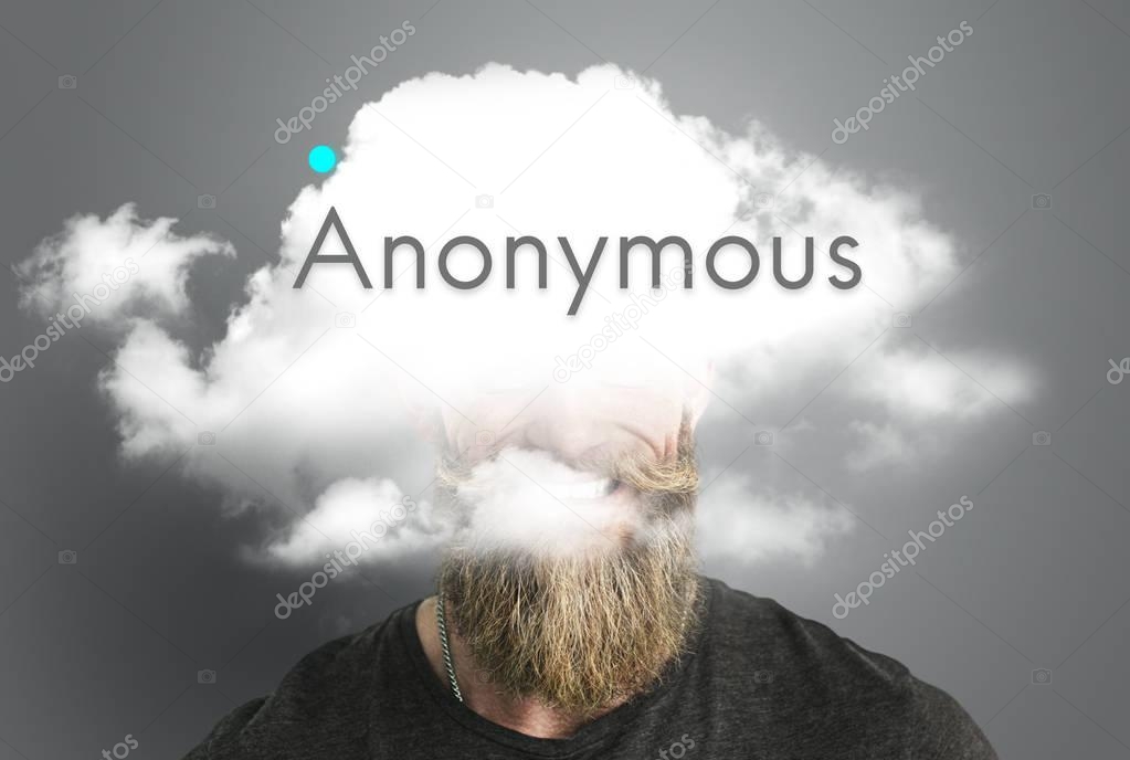 Anonymous bearded caucasian man