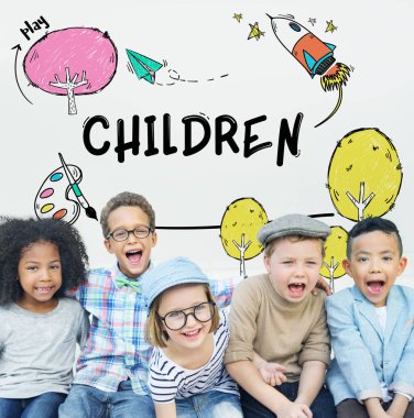  çok etnik çocuk gülümseyen