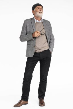 Yakışıklı sakallı üst düzey iş adamı