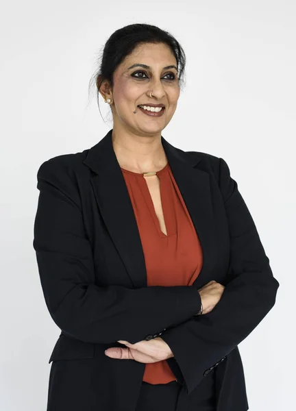 Sorrindo mulher de negócios indiana — Fotografia de Stock