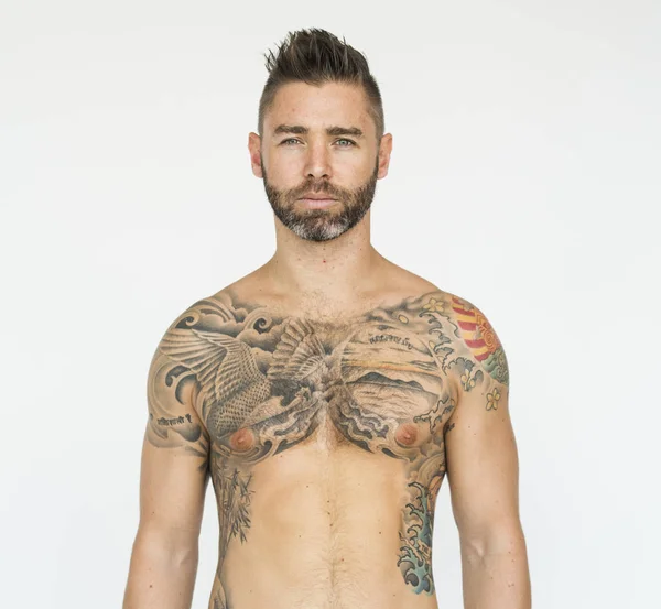 Tattooed handsome man — Stock Photo, Image