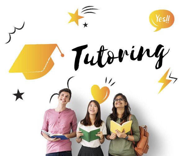 students standing and holding books