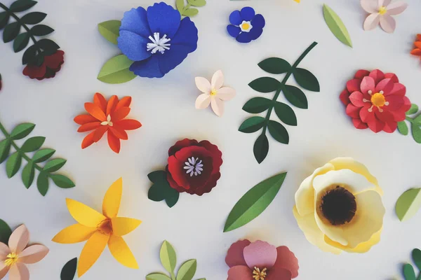 Handgemaakte bloemen op wenskaart — Stockfoto