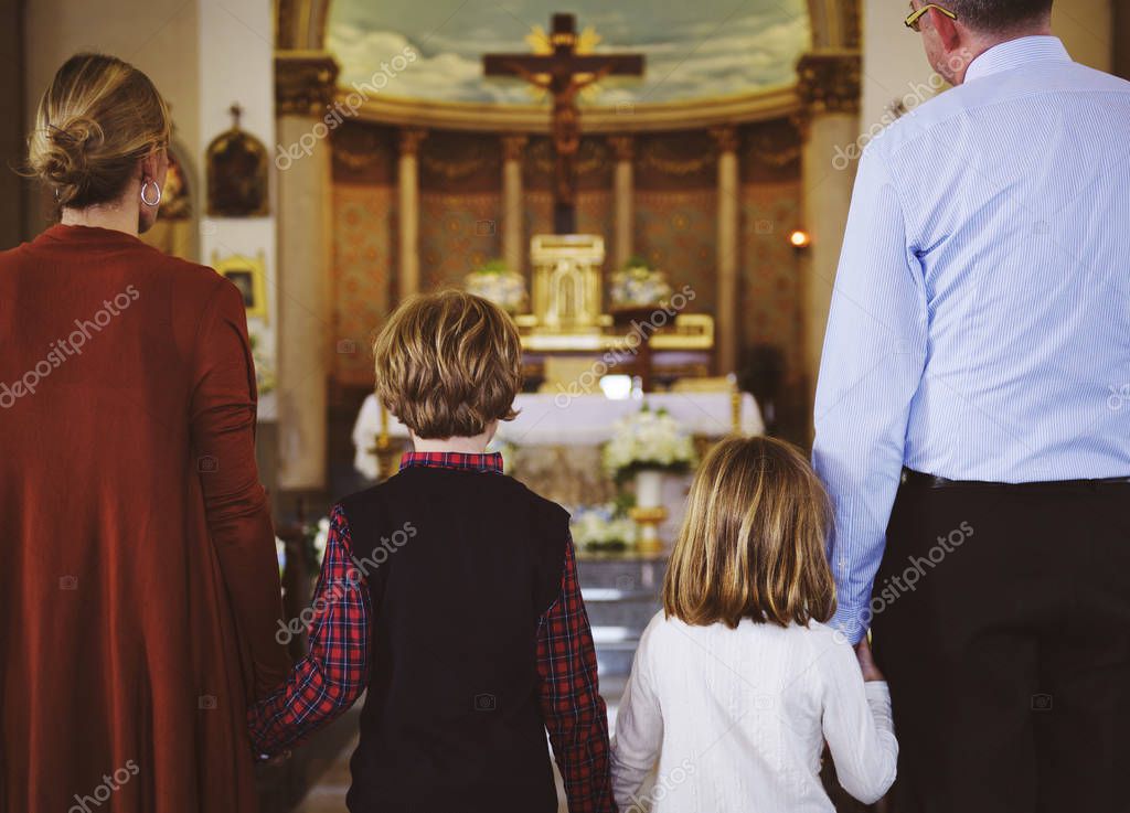 Family praying in Church — Stock Photo © Rawpixel #141526266