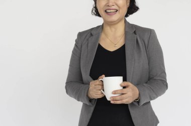 kahve ile Asya iş kadını 