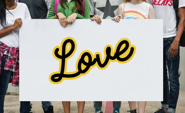 people holding banner