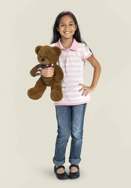 Little boy with teddy bear — Stock Photo, Image